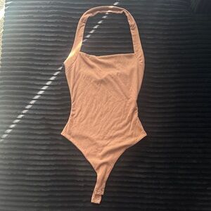 naked wardrobe Tan Halter Bodysuit